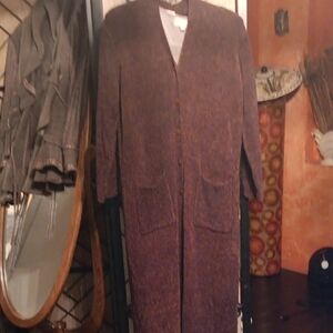 Platinum Long Brown Cardigan with Pockets